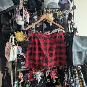 Red Plaid Mini Skirt Tartan A-Line
